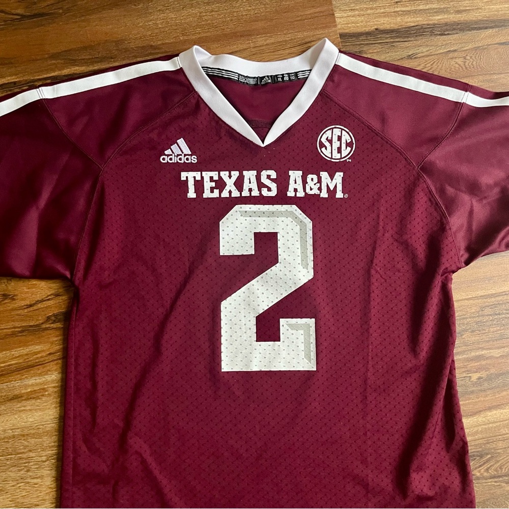 Adidas Maroon and White Texas A&M Jersey Johnny manzel xl - Picture 2 of 8